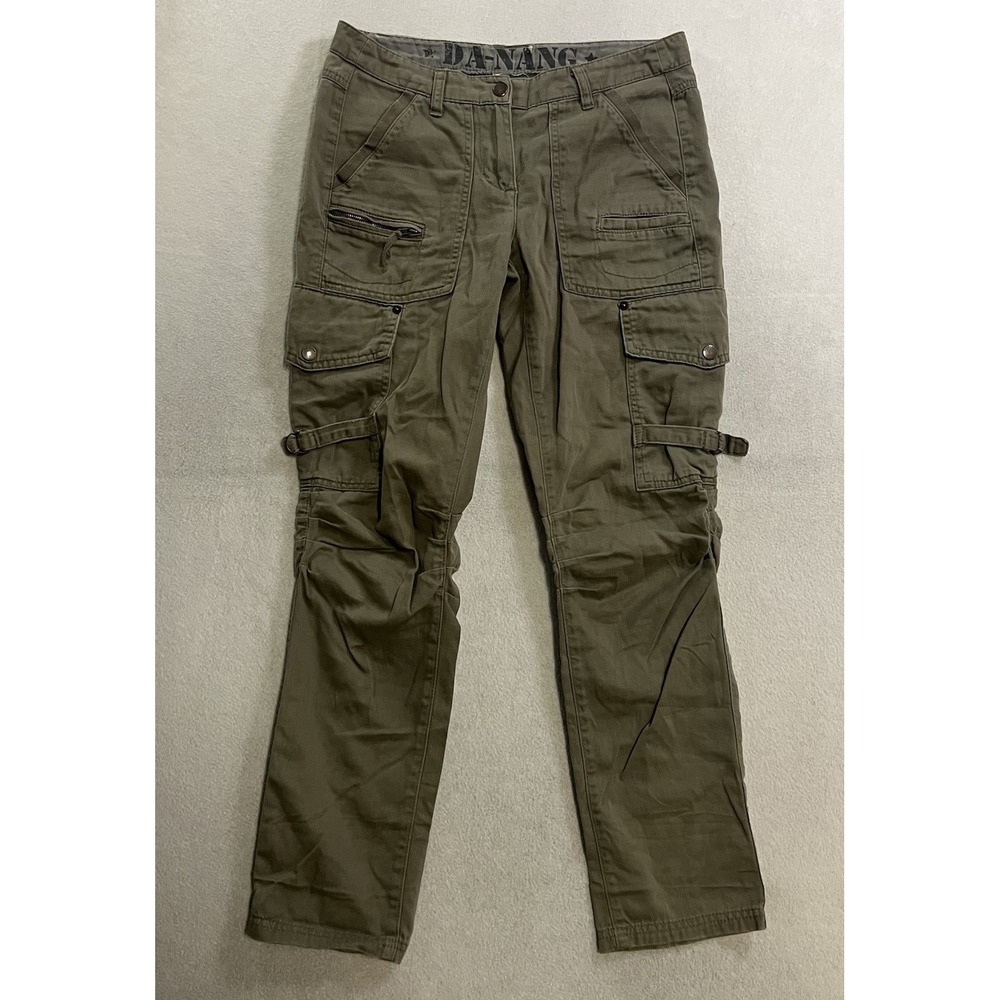 Da-Nang Cargo Pants Women's 30x28 Green Surplus Military Casual Missing Button
